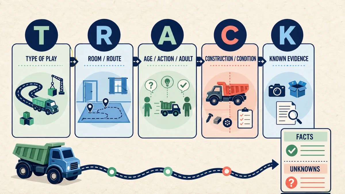 Metodo TRACK per monster truck giocattolo, con ingresso nel gioco, controlli, vita quotidiana e revisione