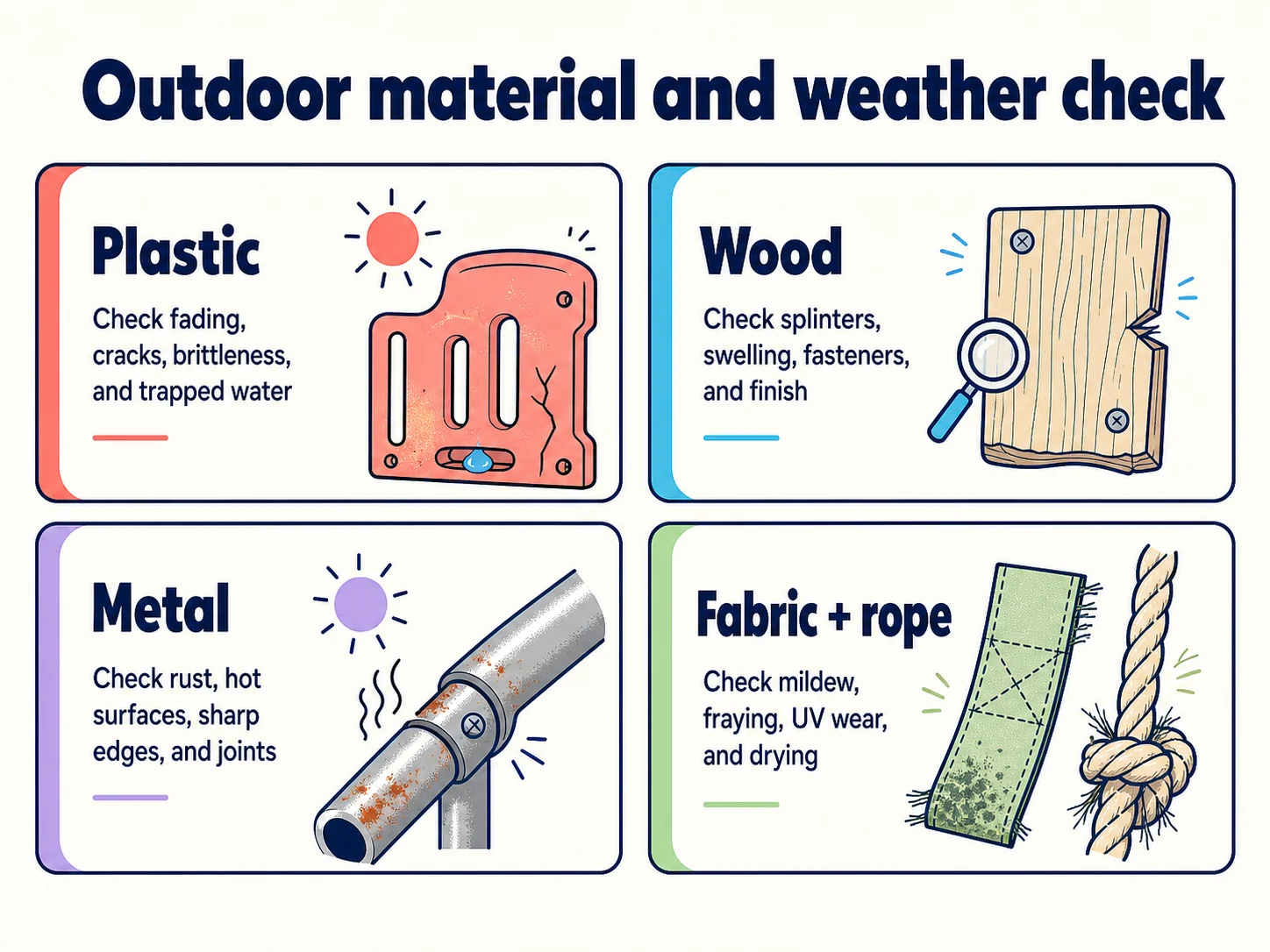Outdoor material and weather check